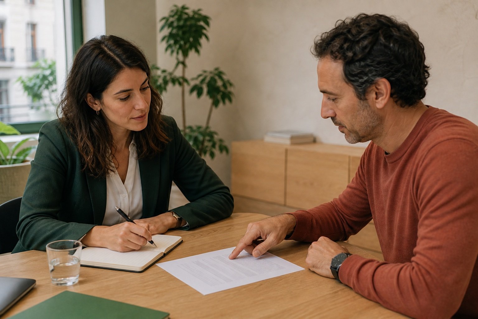 Revisión de una carta de despido durante una consulta laboral